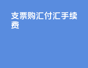 支票购汇付汇手续费
