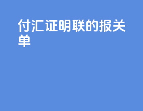 付汇证明联的报关单