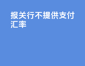 报关行不提供支付汇率