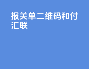 报关单二维码和付汇联