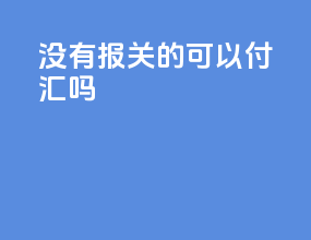 没有报关的可以付汇吗