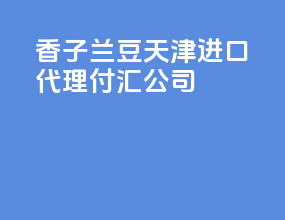 香子兰豆天津进口代理付汇公司