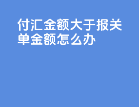 付汇金额大于报关单金额怎么办