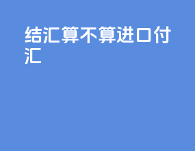结汇算不算进口付汇