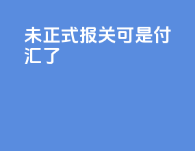 未正式报关可是付汇了
