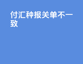 付汇种报关单不一致