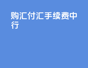 购汇付汇手续费中行