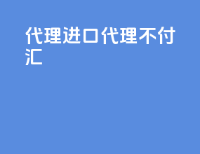 代理进口 代理不付汇