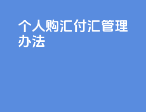 个人购汇付汇管理办法