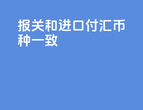 报关和进口付汇币种一致