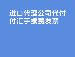 进口代理公司代付付汇手续费发票