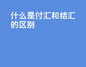 什么是付汇和结汇的区别