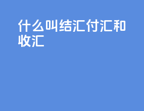什么叫结汇付汇和收汇
