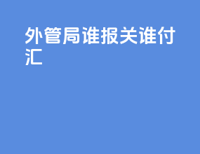 外管局谁报关谁付汇