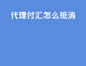 代理付汇怎么抵消