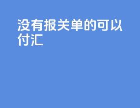 没有报关单的可以付汇
