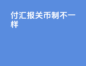 付汇报关币制不一样