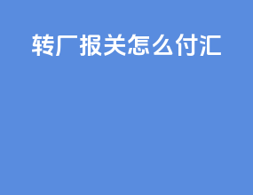 转厂报关怎么付汇
