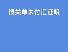 报关单未付汇证明