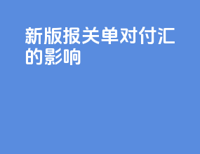 新版报关单对付汇的影响