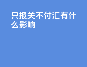 只报关不付汇有什么影响