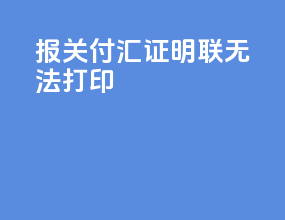 报关付汇证明联无法打印