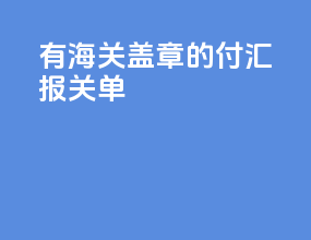 有海关盖章的付汇报关单