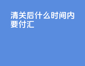 清关后什么时间内要付汇