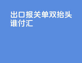 出口报关单双抬头谁付汇