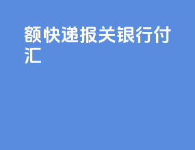 额快递报关银行付汇