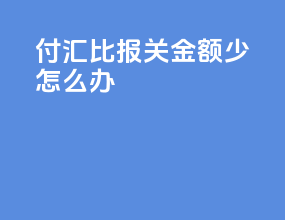付汇比报关金额少怎么办