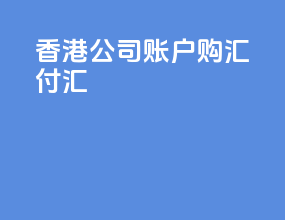 香港公司账户购汇付汇
