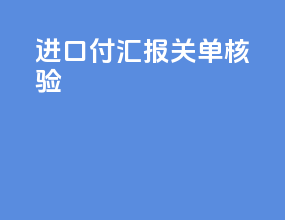 进口付汇报关单核验