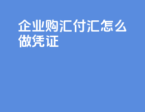 企业购汇付汇怎么做凭证
