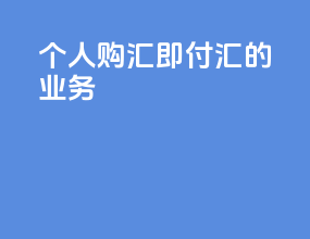 个人购汇即付汇的业务