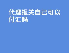 代理报关自己可以付汇吗