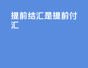 提前结汇 是提前付汇