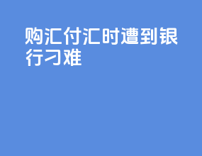 购汇付汇时遭到银行刁难