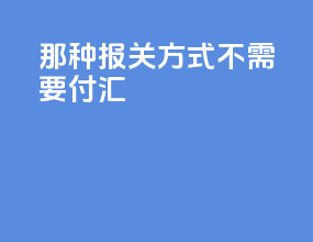 那种报关方式不需要付汇
