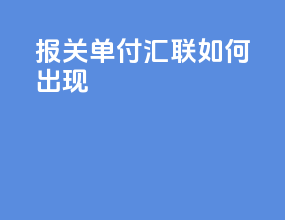 报关单付汇联如何出现