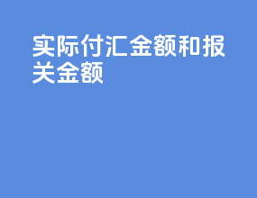 实际付汇金额和报关金额