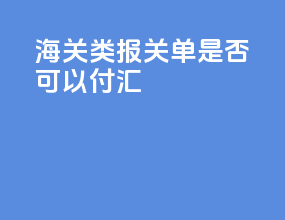 海关D类报关单是否可以付汇