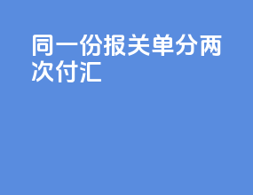 同一份报关单分两次付汇