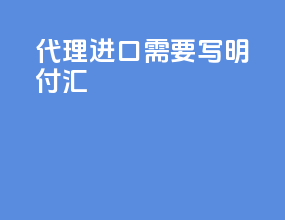 代理进口需要写明付汇