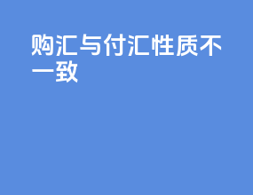 购汇与付汇性质不一致