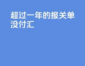 超过一年的报关单没付汇