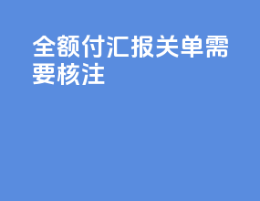 全额付汇报关单需要核注