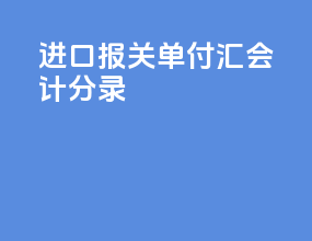 进口报关单付汇会计分录