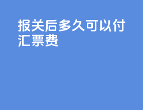 报关后多久可以付汇票费