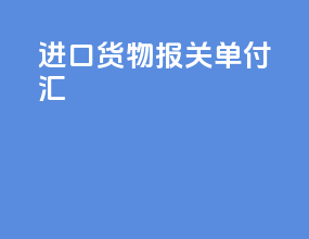 进口货物报关单付汇